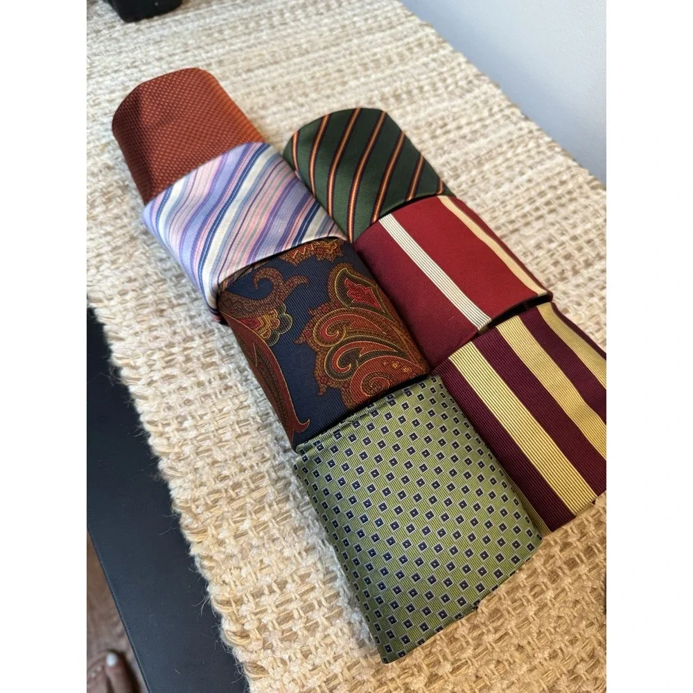 Brooks Brothers Men's Multicolor Silk Tie Lot of 7 Classic Woven Striped